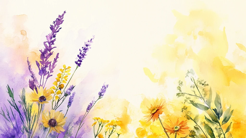 手绘水彩效果太阳花