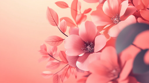 森系粉橙色花朵背景