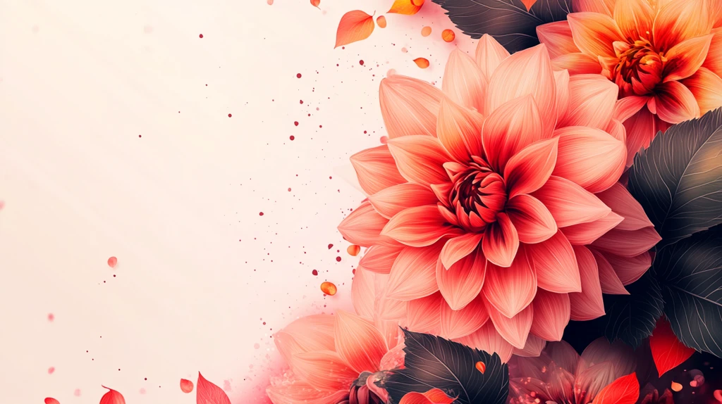 手绘红色花卉梦幻背景