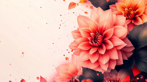 手绘红色花卉梦幻背景