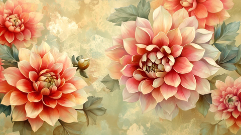 牡丹花壁画壁纸