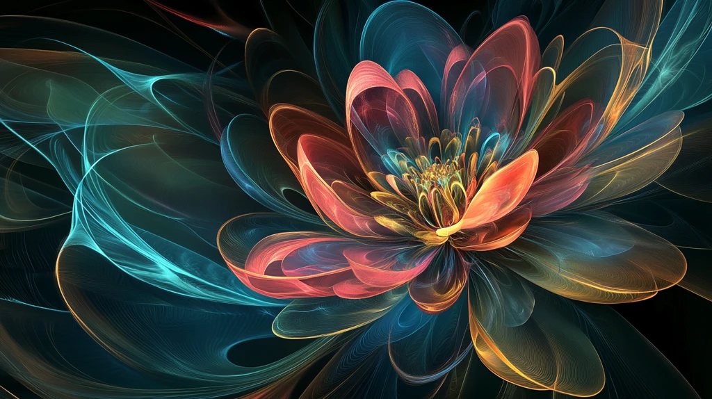 抽象花朵绚丽炫彩背景