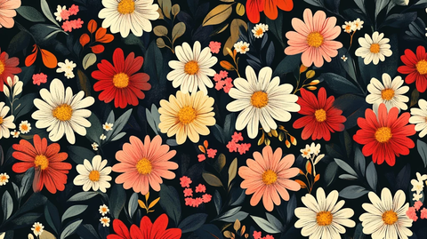 卡通印花花卉壁纸