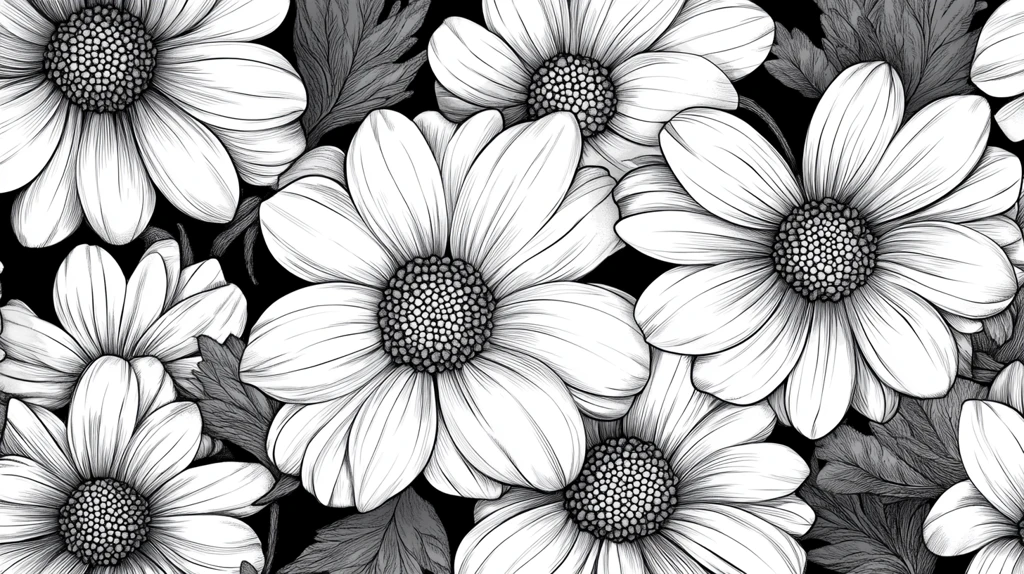 黑白菊花背景