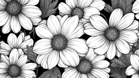 黑白菊花背景