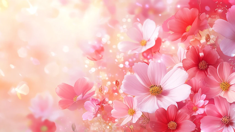 梦幻花朵唯美绽放背景