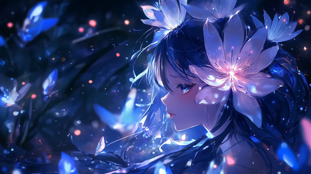 梦幻唯美蓝色系少女