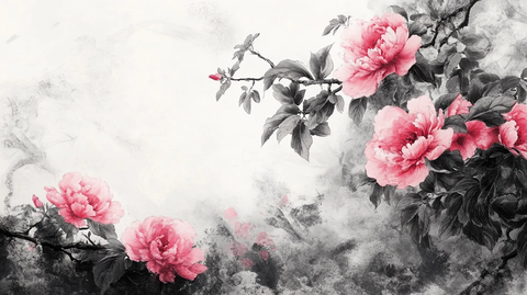 唯美风水墨牡丹