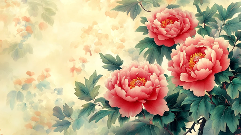 牡丹花壁画壁纸