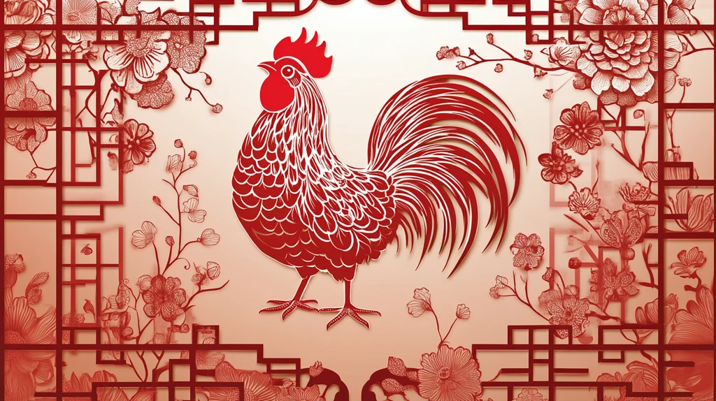 鸡年剪纸窗花