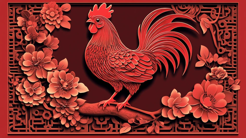 鸡字剪纸设计