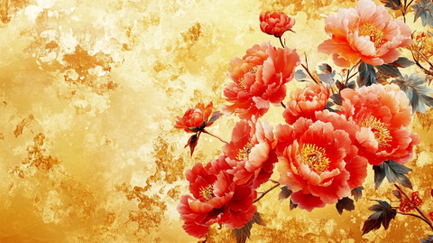 牡丹背景画
