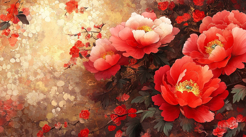 牡丹花壁画壁纸