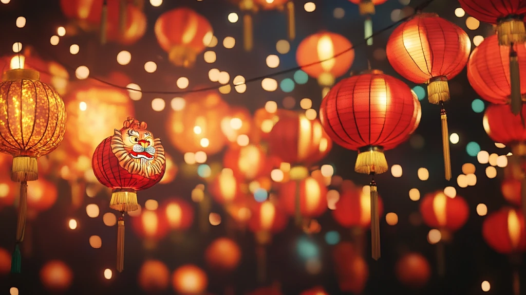 喜庆场景灯笼密布