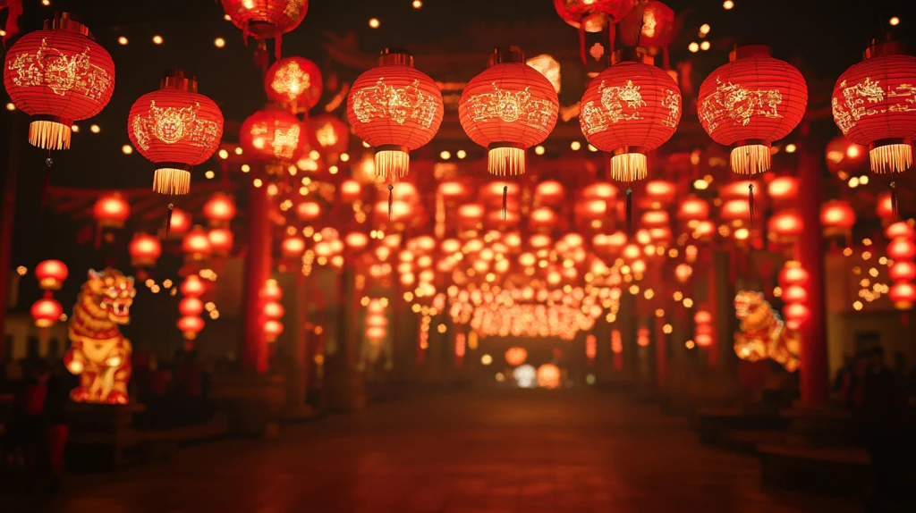 元宵节庙会赏灯