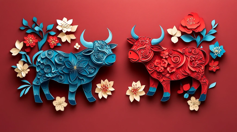 牛年多彩剪纸