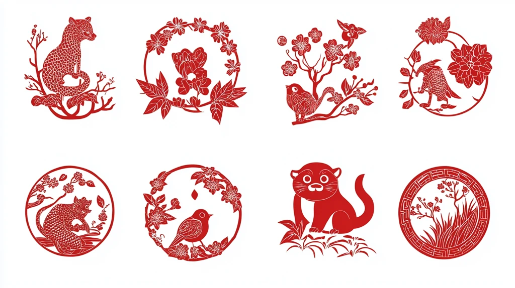 兔年系列红色窗花合集