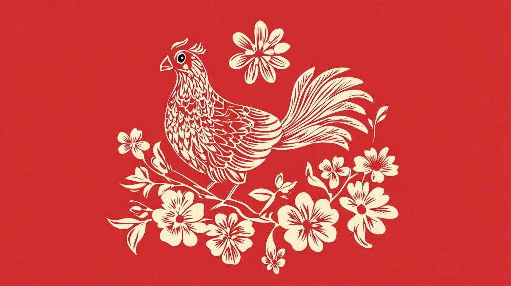鸡字剪纸设计