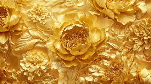 金色牡丹背景墙