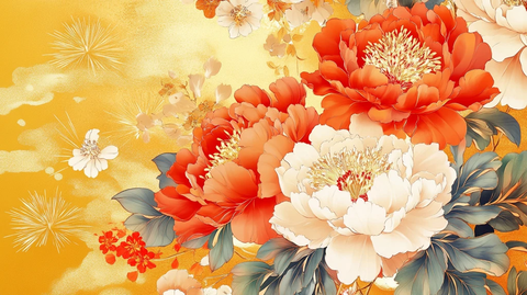 牡丹花壁画壁纸