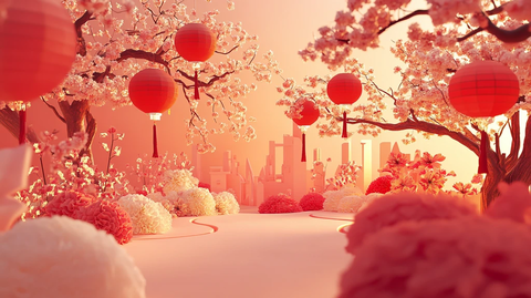 春节纸艺灯笼背景