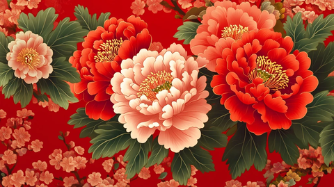 花开富贵抽象牡丹花