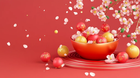 新年梅花元素装饰海报