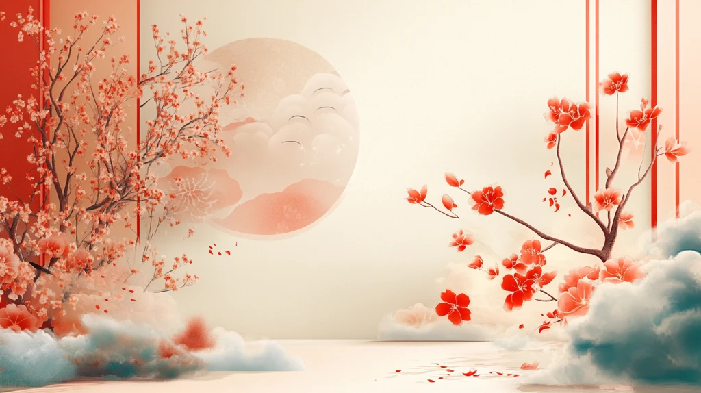 新中式红叶插画