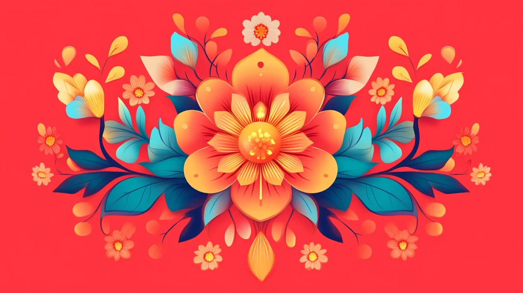 喜庆花卉图案素材