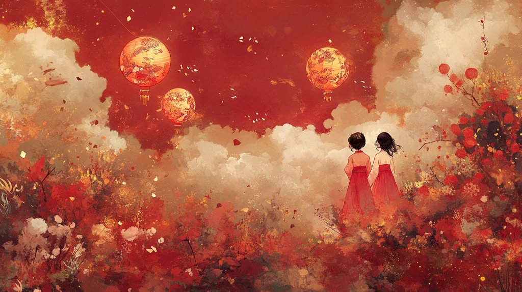 暖色调墨韵唯美红色