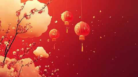 灯笼梅花背景图