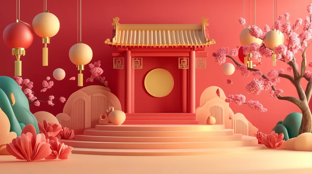 元宵节拍框堆头小景