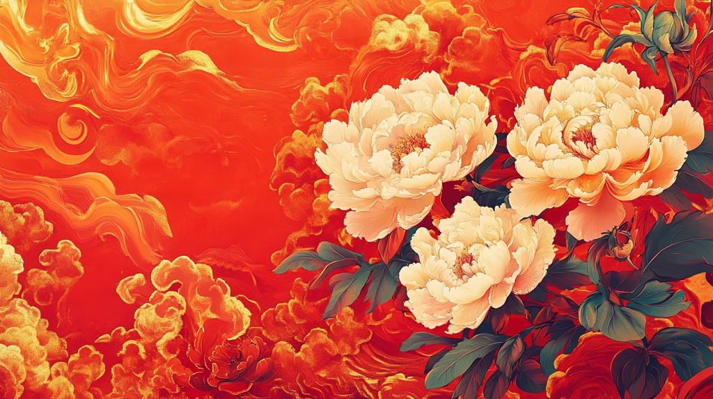 花开富贵抽象牡丹花