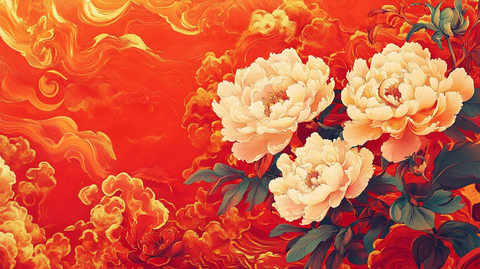 花开富贵抽象牡丹花