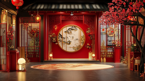 新中式古典复古合影区