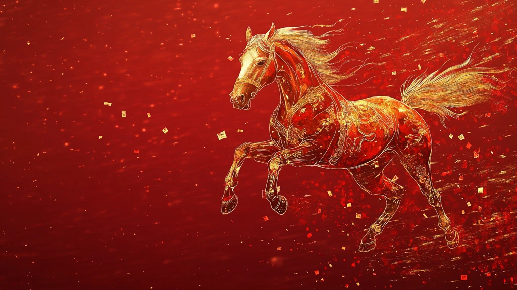 一马当先马年背景