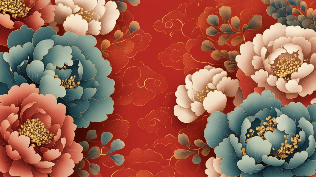 花开富贵抽象牡丹花