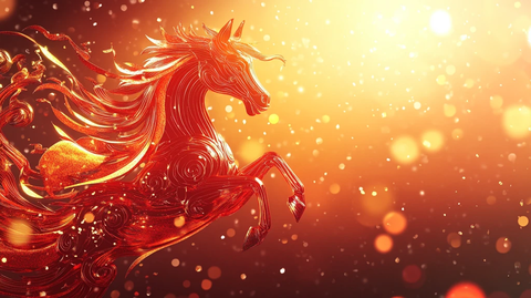 一马当先马年背景