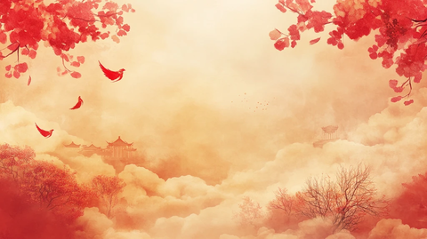 古风红叶背景