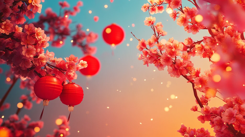 灯笼梅花背景图