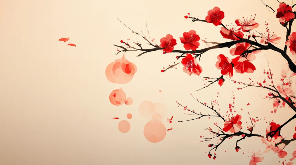 灯笼梅花背景图