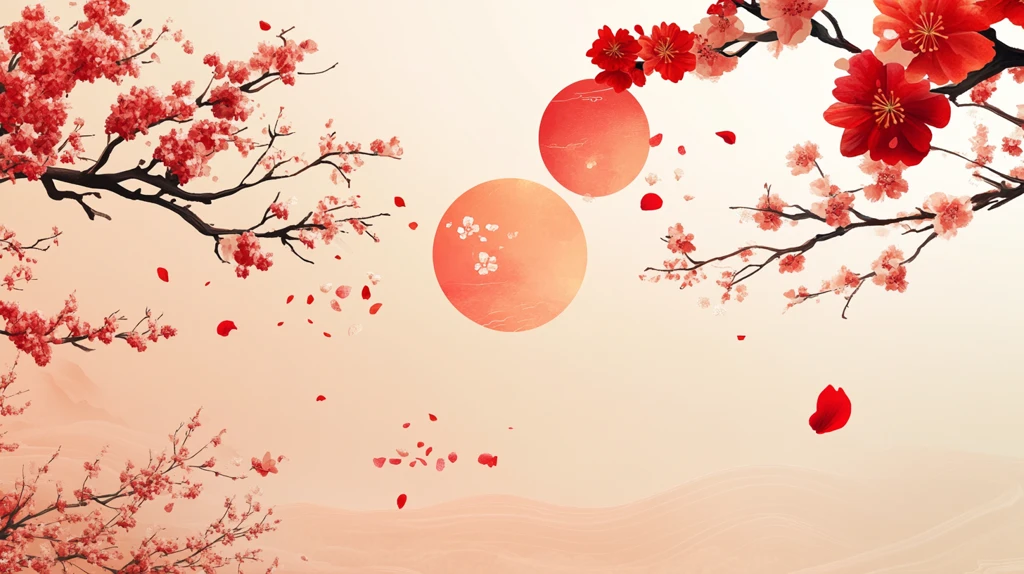 新中式桃花背景