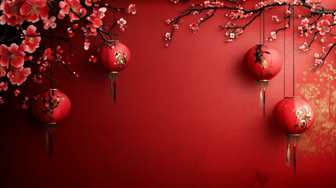 灯笼梅花背景图