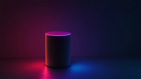 粉色圆柱体展示台