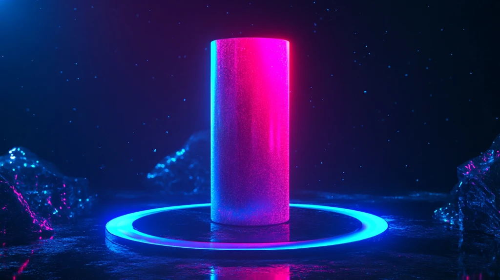 粉色圆柱体展示台