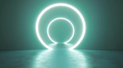 圆形霓虹灯光