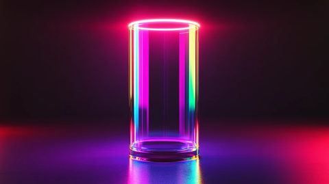 粉色圆柱体展示台