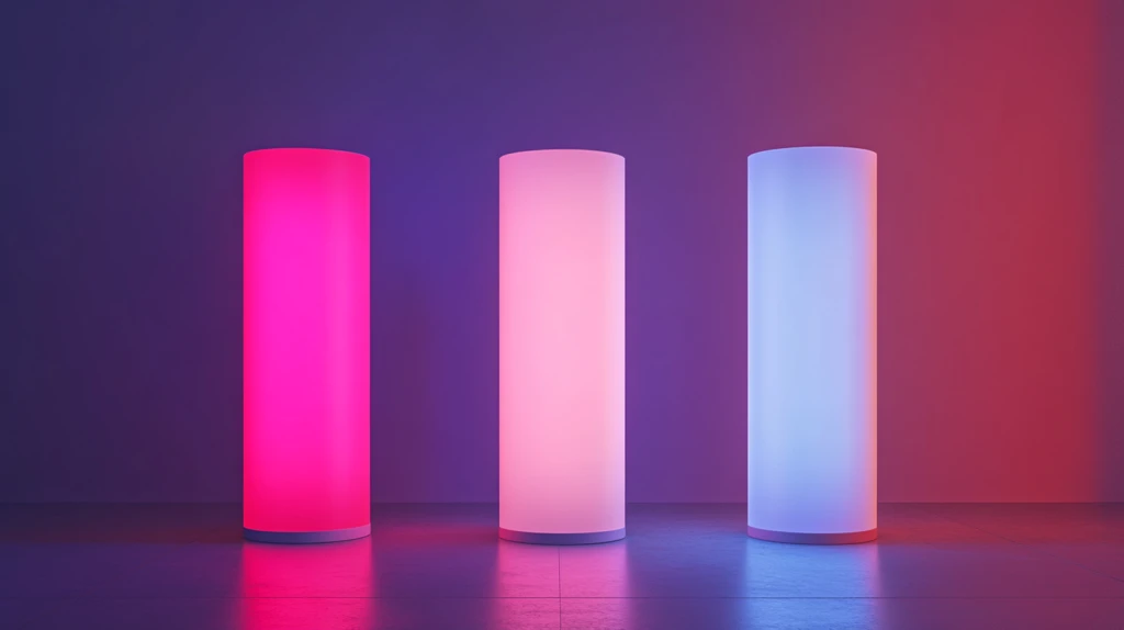 粉色圆柱体展示台