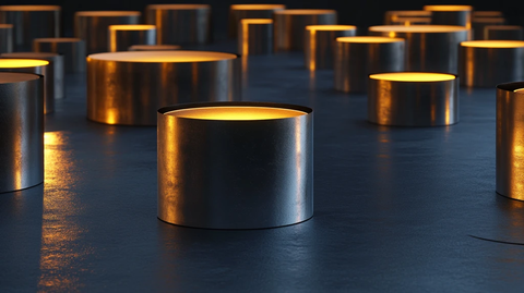 金色圆柱展示台