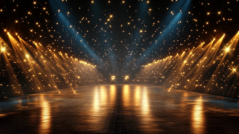 大气香槟色舞台背景